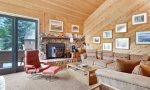 Living Room with pellet stove and deck
